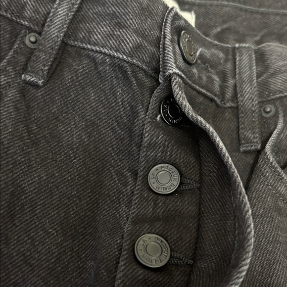 PacSun Dad Jeans 26 Short Black High Rise Straight Leg NWT Raw Hem - Picture 10 of 13